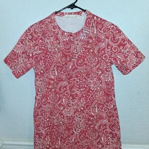 Womens Isaac Mizhari Pink Paisley Tunic Shirt